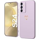 Beetop Kompatibel Mit Samsung Galaxy S24 Hülle Schutzhülle Silikon TPU Stoßfest Handyhülle Case Cover Mit Goldes Herz Golden Love für Samsung Galaxy S24 - Lila