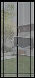 Sekey Fliegengitter Balkontür zuschneidbar – Magnet & selbstklebend, ohne Bohren | Insektenschutzvorhang für Balkon-, Terrassen- und Zimmertüren, 110x220 cm, Schwarz