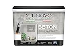 STILNOVO Beton, hochwertiger Echtbeton zur dekorativen Gestaltung von Wänden, Fliesen, Arbeitsplatten und Möbeln, Beton-Optik hellgrau, 6 kg