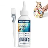Inpumo Mosaikkleber 120ml, Transparent & Wasserfest, Starker Schmucksteinkleber für Mosaiksteine zum Basteln, Glas, Keramik, Mosaiksteine, Mosaikfliesen & Stein
