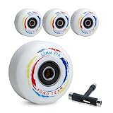 FOMO Team Skateboard Rollen Skateboard Räder, 53X33 mm, 97A, 4Stück, Straßenräder mit ABEC-9 Kugellagern mit T-Tools für Skateboard-Ersatzräder