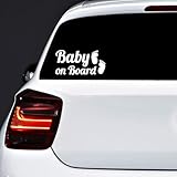 Autodomy 2 Stück Baby On Board Füße Hohe Sichtbarkeit aus großer Entfernung | Baby on Board Aufkleber Auto Für alle Fahrzeugtypen | 15x7 cm (Weiß)