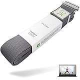 BACKLAxx ® Yoga Gurt Baumwolle (grau) – Nachhaltiges Yoga Band 250 cm lang mit praktischem Verschluss aus Metall – Ideal zum Yoga, Pilates und Dehnen inkl. Anwendungsvideos – Yogaband Yoga-Gurt