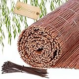 BooGardi Weidenmatte in 18 Größen mit Kabelbindern · 150 x 500 cm · Balkonverkleidung aus Weide Holz · für Garten, Balkon und Terrasse · Balkonsichtschutz · natürlicher Sichtschutzzaun