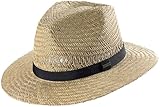 Scippis Barrow – Luftiger Strohhut für Damen & Herren | Sommerhut mit schwarzem Hutband | Atmungsaktiver Outdoorhut für Freizeit, Urlaub & Garten, Größe L, Natur