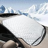 BEEWAY Auto Frontscheibenabdeckung, Ultra-Dick und Ganzjährig Auto Windschutzscheiben Abdeckung Sonnenblende Wintergegen Schnee EIS Frost Sonne UV Staub Wasserbeständig(140 x 90cm)