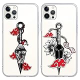 LunarDrift 2 Stück Transparent Handyhülle für iPhone 16 Plus Hülle 6.7'', Anime Naruto Akatsuki Arrow Muster Designs Manga Mädchen Junge Case Schutzhülle Stoßfest TPU Weich Ultra Dünn Cover Schutz