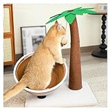 Katzenkratzbaum Klein mit Katzenbett und Sisalseil 3 in 1, 62cm H, Kratzsäule Stabiler Bodenplatte für Kätzchen und Katzen