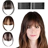 KEMUZ 3er Set Pony Haarteil, Natürliches Clip In Haarteil mit luftigen Französischen Bangs für Damenperücken, Einfach anzubringen und perfekt, Ideal für Frauen mit schütterem Haar (3 Farben)