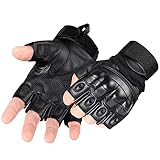 WTACTFUL Motorrad Handschuhe Herren, Sommer Radsport Handschuhe für Fahrradhandschuhe, Motorradhandschuhe, MTB, Motorradrennen, Motorcross, Taktische Halbfinger Handschuhe Schwarz M