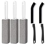 Putzstein Toilette, Bimsstein Toilettenreiniger Urinsteinentferner Extra Stark, 3 Reinigungssteine und 2 Eckenbürsten für Tiefenreinigung, Everdrop Alternative für Hartnäckige Flecken