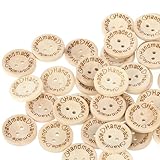 100 Stück Holz Knöpfe 20mm Handmade Hosenknöpfe Runde Kleidung Knöpfe Mit 2 Lochknöpfe Handmade With Love Für Nähen Stricken DIY Bastelarbeiten