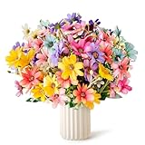6 Bündel Kunstblumen wie Echt Künstliche Blumen Blumenstrauß UV-beständige Seidenblumen Fake Blumen Balkonpflanzen Artificial Flowers für Zimmer Tisch Balkon Garten Draußen (Wildblume) (5 Farben)
