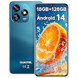 OUKITEL C51(18GB+128GB) Smartphone Ohne Vertrag - 6.8 Zoll 90Hz Android 14 Handy Günstig, 5150mAh, 13MP+5MP,GPS, Dual SIM 4G Simlockfreie Handys,Blau