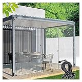 Transparente wasserdichte Pavillon-Seitenteile mit Reißverschluss-Tür, anpassbare Outdoor-Planen-Vorhänge für Pergola, Terrasse und Veranda-Schutz