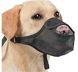 SHUOHONG Hunde Maulkorb, Nylon-Mesh, Atmungsaktiv und Bequem, Maulkorb für Große Hunde mit Verstellbaren Trägern, Maulkorb Mittlere Hunde, Maulkorb Kleine Hunde, Maulkörbe für Hunde (Schwarz-XL)