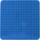 Große Bauplatte Kompatibel mit Lego Duplo Platten,38.4 * 38.4cm Classic Grundplatte mit 24 x 24 Noppen für Duplo Steine,Konstruktionsspielzeug für Kleinkinder,Mädchen und Jungen, Blau