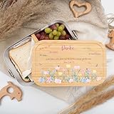 Kidsmood- Personalisierte brotdose mit Bambusdeckel, Individuelle Edelstahl lunchbox für kinder mit Wunschnamen, Ideal für Schule und Kindergarten, personalisierte Geschenke Kinder