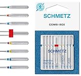 SCHMETZ Nähmaschinennadeln Set 4 Universal Nadeln | 2 Stretch Nadeln | 2 Jeans Nadeln | 1 Zwillings-Universal-Nadel | geeignet für alle gängige Haushalts-Nähmaschinen