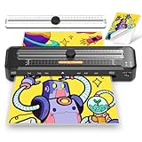 Laminiergerät A3 für A3 A4 A5 A6 A7 mit Laminierfolien, Heiß und Kalt Laminiermaschinen mit Papierschneider, Intelligenter Schutz Laminiermaschinen für Zuhause, Schule, Büro