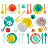 B. toys Kinderküche Zubehör Geschirr Set und Topfset – Kinder Kochgeschirr für Spielküche – Spielzeug Küchenzubehör Spielgeschirr ab 3 Jahre (33 Teile)