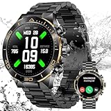 Smartwatch Herren mit Telefonfunktion, 1.44' AMOLED Uhren Herren mit IP68 Wasserdicht, Fitness Tracker mit 130 SportModi, Schrittzähler,Pulsmesser SpO2 Schlaftracker, Fitnessuhr Herren für Android iOS