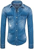 Rock Creek Herren Jeanshemd Denim RC-013 [Blau M]