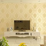MEAIHOME Vlies-Tapete im europäischen Stil, 3D-Damastperlenpulver, für Wohnzimmer, Schlafzimmer, Hotel, Bar, Beige, nicht geklebt, 4,4 cm B x 82,8 cm L