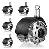 Mexgcom Bürostuhl Rollen 5er Set, 11 x 22MM Rollen für Bürostuhl-Räder, 360°Rotatable, Quiet and Without Scratches, Schreibtischstuhl Rollen für Hard Floors, Parkettböden, Teppich