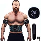 Yonars EMS TrainingsgeräT GanzköRper, EMS Muskelstimulator Bauchmuskeltrainer Trainingsgerät, EMS Muskelstimulation Elektrisch USB-Wiederaufladbarer Tragbarer für Bauch,Arm,Bein-Fitness