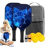 Bmucp Pickleballschläger | Tischtennisschläger | Leichte Fiberglas-Griffe, Sportzubehör für drinnen und draußen, Sport zu Hause, Erwachsene und Kinder