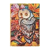 SOPOTUTU A5 Retro Notizbuch mit Geprägtem Eulen Cover Liniertes Schreibpapier Gebundene Ausgabe Kompakt für Schule Büro und Reisen