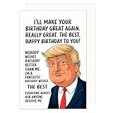 Edition Seidel Premium Geburtstagskarte mit Umschlag. Glückwunschkarte Grußkarte Karte mit Spruch Geburtstag Happy Birthday Mann Frau Amerika Trump lustig (G3689 SW024)