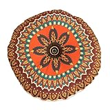 Stuhlkissen im Boho -Stil - reversible 16x16 -Zoll -Sitzplatten, kreisförmige Bodenkissen | Dekorative Lounge -Kissen Balkon Terrasse Wohnzimmer, Fensterkomfort gemütliche unterstützende Polsterung fü