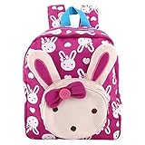 Vicloon Kaninchen Babyrucksack, 3D Niedlicher Kaninchen Kinderrucksack, Kindergartenrucksack, Schule Beutel Baby Kinder Schultasche, Kleinkinder 2-6 Jahre, Niedlichen Kaninchen