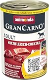 animonda GranCarno Adult Multifleisch-Cocktail (6 x 400 g), Hunde Nassfutter für ausgewachsene Tiere, Nassfutter für Hunde mit 100% frischen, fleischlichen Zutaten, Hundefutter ohne Getreide
