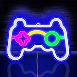 HOTUT Gamer LED Neonlicht,Spiel Leuchtreklame,Gaming Neon Schild, USB und Batterie betrieben Spielförmige Leuchtreklame für Internet Cafe Game Room Bar Party Deko