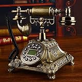 YKMYXZ Haustelefone，. Telefon im Retro-Stil, Retro-Telefon, antikes Telefon, Vintage-Telefon, kabelgebunden, Kaffee-Dekoration – 19 x 25 x 24 cm, Heim-Schreibtisch-Dekoration, Ornament