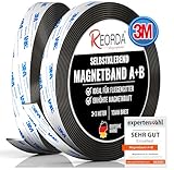 REORDA® Magnetband A B (EXTRA STARKER 3M KLEBER) selbstklebender Magnetstreifen für Fliegengitter & Moskitonetze für beste gegenseitige Anziehung - Magnetband selbstklebend
