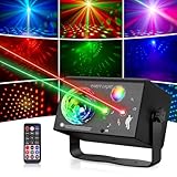 Vicalo 3-in-1 Discolicht Partylicht mit Fernbedienung, Musikgesteuert & Sprachsteuerung – Disco Licht mit Stroboskop, RGB-LED, Discokugel-Effekt & 72 Mustern für Party, Club, Weihnachten, Halloween