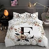 LLSZAHD BettwäSche 220x240 Kranz Bettbezug 220x240 3 Teilig mit ReißVerschluss E Weich und bügelfrei BettwäSche-Sets - WendebettwäSche mit 2 Kissenbezug 80x80