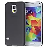 doupi UltraSlim Hülle kompatibel für Samsung Galaxy S5 i9600, Ultra Dünn Fein Matt Handyhülle Cover Bumper Schutz Schale Hard Case Taschenschutz Design Schutzhülle, schwarz