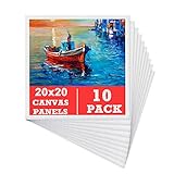 Leinwand zum Bemalen Set (10er Pack) – 20 x 20 cm, Vorgespannte Weiße Künstler Canvas Panel Leinwände - 3mm starkem Malkarton -Geeignet für Acryl und Öl Malerei Sowie zum Skizzieren und Zeichnen