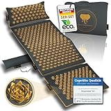 CALM ELEPHANT ORIGINAL® Akupressurmatte mit Kissen XXL Set GENUINE 5-teilig, Massagematte Rücken, Verspannungen lösen, Akupunktur Matte, Kissen mit Wärmefunktion, Lendenkissen, Fußmatte & Tasche, grau