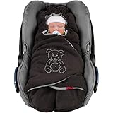 ByBoom Baby Winter-Einschlagdecke'Das Original mit dem Bären', Universal für Babyschale, Autositz, z.B. für Maxi-Cosi, Römer, für Kinderwagen, Buggy oder Babybett