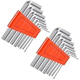 TIESOME 16 Stück Innensechskant-Schlüssel-Set,8 Größen Imbusschlüssel Satz 1.5-6mm Winkelschraubendreher Set Mini Sechskant Inbusschlüssel für filigrane Arbeiten