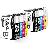 JINKCOLOR 405XL Multipack Kompatibel für Epson 405 405XL für Epson Workforce Pro WF-4820 Patronen WF-4830 WF-3820 WF-3825 WF-4825 WF-7830 WF-7835 WF-7840 Drucker (405XL 4Schwarz 2Cyan 2Magenta 2Gelb)