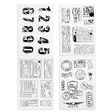 Modixun 4 Themen, 34 transparente Stempel, Retro-Gummi-Stempel, transparente Silikon-Stempel, Siegel für DIY, Scrapbooking, Kartenherstellung, Dekoration, Stil A