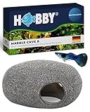 Hobby Marble Cave 8 I 20 x 11 x 14,5 cm Aquarium Deko Höhle I Rückzugsort für Zwergbuntbarsche, Welse & Garnelen I Aquarium & Terrarium Zubehör für natürliche Gestaltung, Brut & Schutz