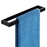 SAYAYO Handtuchhalter Ohne Bohren Schwarz Handtuchstange Ohne Bohren Selbstklebend oder Zum Bohren Wandmontage Edelstahl Badetuchhalter für Badezimmer und Küche 30CM